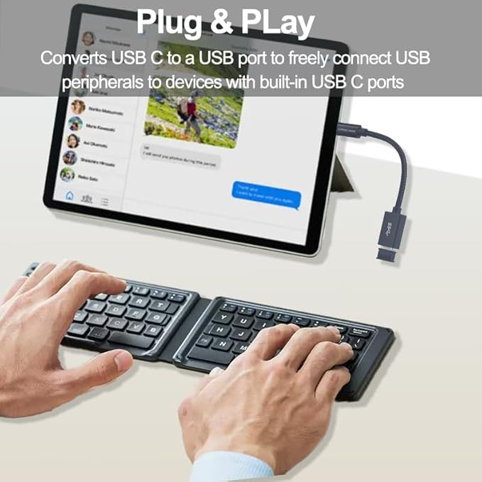 USB C to USB 3.2 Adapter [2pcs Black], Transfer up to 10Gbps, Type C to USB(Male-Female OTG Cable USBC to USB Adapter Compatible with MacBook Pro/Air, iPhone 15 Pro Max Plus