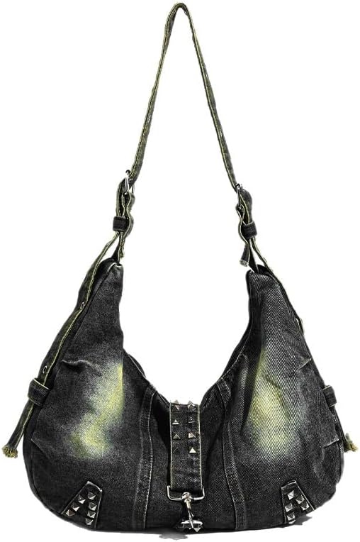 Denim Tote Bag for Women-Shoulder Handbag Perfect for Work Shopping,Hobo Bag