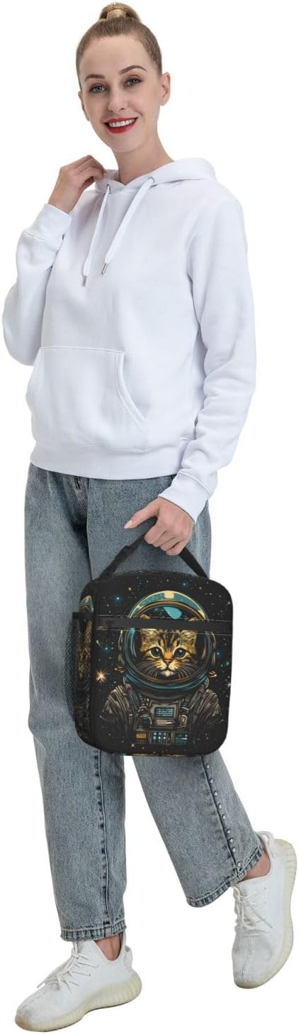 Cat Lunch Box for Women Kids Girls Men Insulated Lunch Bag Lunchbox Adults Lunch Tote Bags Reusable Cooler for Work Office School Picnic Travel