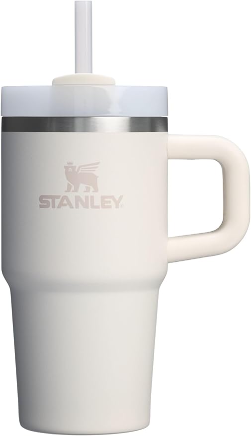 Stanley Quencher H2.0 Tumbler with Handle and Straw 20 oz | Flowstate 3-Position Lid | Cup Holder Compatible for Travel | Insulated Stainless Steel Cup | BPA-Free | Cream 2.0