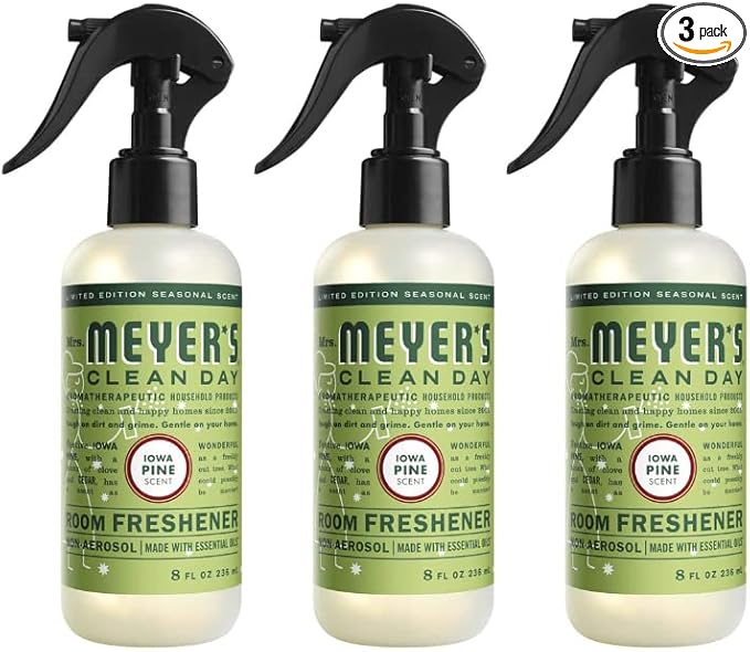 MRS. MEYER'S CLEAN DAY Room Freshener, Iowa Pine, 8 Fl Oz. (Pack of 3)
