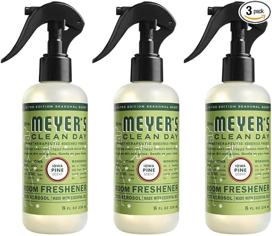 MRS. MEYER'S CLEAN DAY Room Freshener, Iowa Pine, 8 Fl Oz. (Pack of 3)