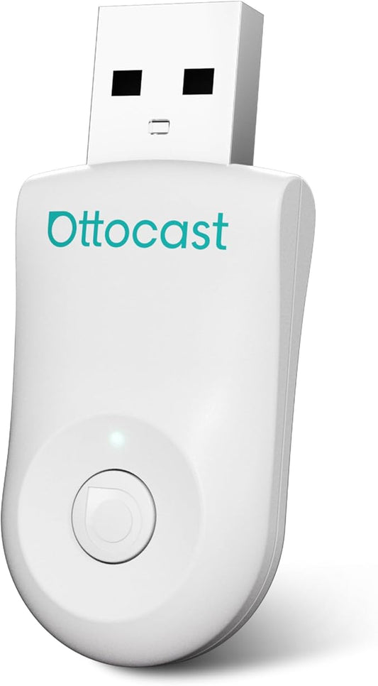 OTTOCAST Mini 2025 Wireless CarPlay & Android Auto 2-in-1 Adapter, Fast Stable Connection, Plug & Play for iPhone & Android Devices (White)