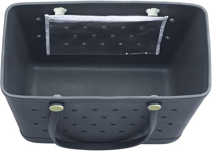 Extra Large Rubber Tote Bag Beach Bag, Washable Durable Open Beach Tote Bag, Travel Totes Bag for Pool Boat Sports