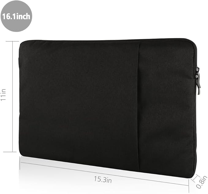 UPERFECT 16.1-inch Polyester Laptop Sleeve Protective Case Vertical Style with Pocket Zipper for 16.1-inch Monitor