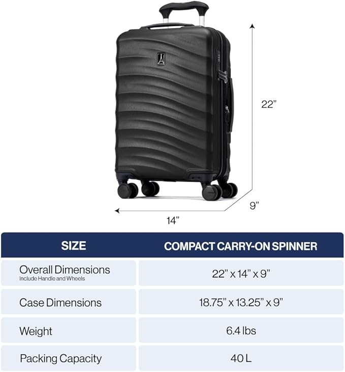 Travelpro Maxlite Air V2 Hardside Expandable Carry on Luggage, 8 Spinner Wheels, Lightweight Hard Shell Suitcase, TSA lock, Pink, Compact Carry On 20-Inch