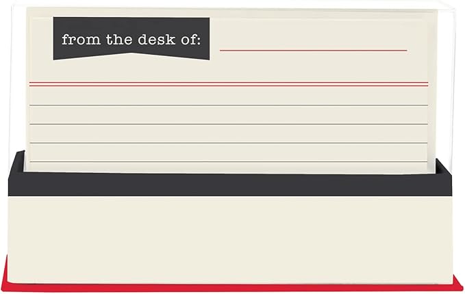 Graphique Library Card Flat Cards | 50 Pack | All Occasion Blank Notes with Envelopes | Decorative Storage Box | Stationary Gift | Ruled Index Cards | 5.625” x 3.5”