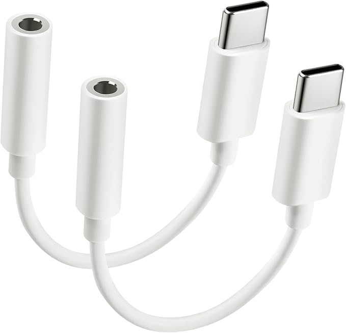 USB Type C to 3.5mm Female Headphone Jack Adapter, 2-Pack USB C to Aux Audio Dongle Cable Cord Compatible with iPhone 16/15 Plus/Pro/Pro Max, iPad Pro, Pixel MacBook Samsung Galaxy S24/S23/S22 Ultra