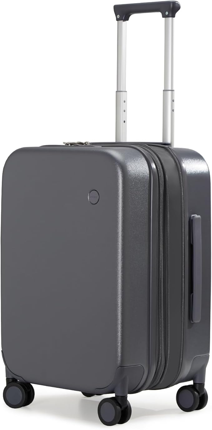 mixi 20 Inch Large Expandable Carry on Luggage Suitcase with Spinner Wheels, Hardside Rolling Travel Suitcase PC with TSA Lock, Rock Gray