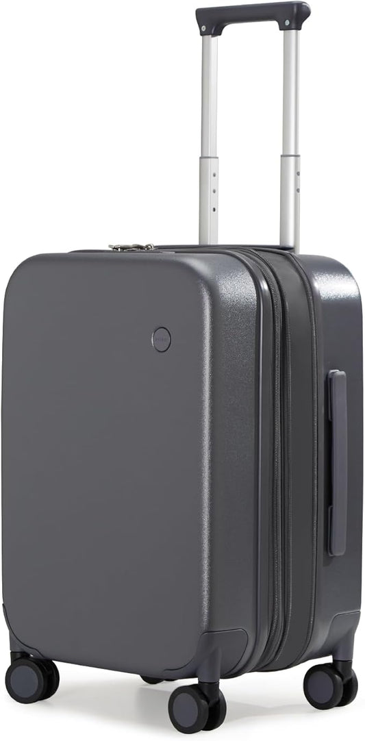 mixi 20 Inch Large Expandable Carry on Luggage Suitcase with Spinner Wheels, Hardside Rolling Travel Suitcase PC with TSA Lock, Rock Gray