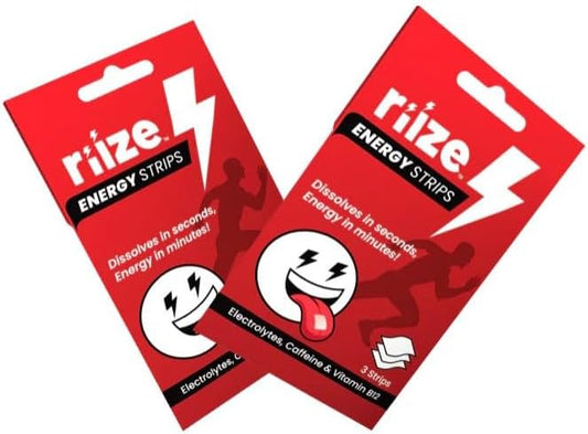 Riize Energy Strips, Fast Acting with 50mg Caffeine, L-Theanine, Vitamin B12, Electrolytes, Natural Flavors, Vegan, Instant Boost Oral Supplement (6 Count Pack)