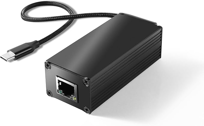 25W Gigabit PoE to USB-C Driver Converter for Phone/Tablet, PoE to Type-C Power Output with Ethernet 2 in 1, 5V/9V/12V/15V/20V Adaptive Output, Plug & Play (GPD2CAT-20V)