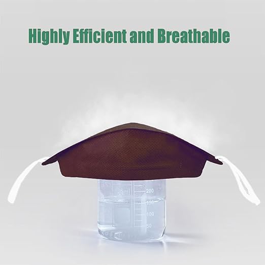 akgk KN95 Face Masks 50 Pack, 5-Ply Disposable Brown Face Mask Against PM 2.5 Smoke and Dust