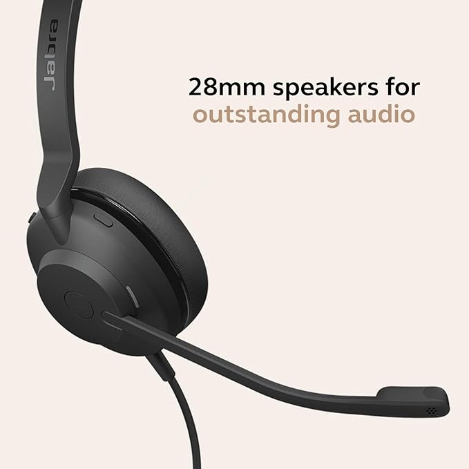 Jabra Evolve2 30 SE (2025 Version) Wired Single-Ear Headset with Microphone for Work – Computer Headset - New USB-A and USB-C Cable - Works with All Online Meeting Platforms - Black