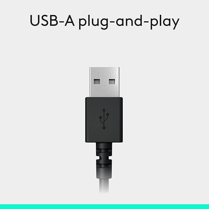 Logitech H390 Gaming Headphones, Wired Headphones with Mic, USB Headset with Microphone for PC, Noise Cancelling Microphone for Video Meetings, Music, Gaming - Black (Pack of 12)