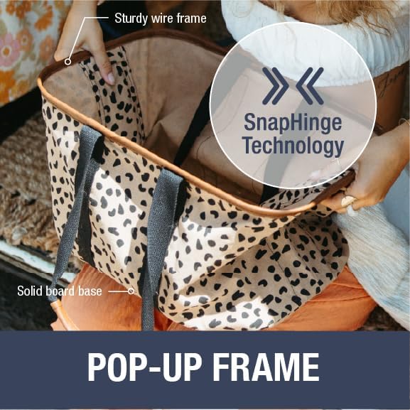 CleverMade EcoBasket Reusable Grocery Tote - Collapsible Storage Shopping Organizer - Heavy Duty Utility Bag Home