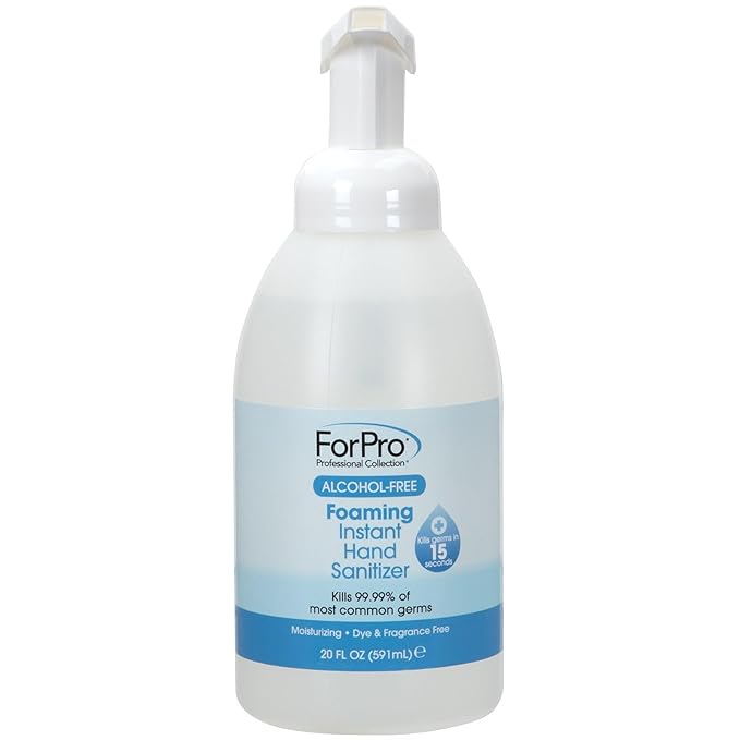 ForPro Professional Collection Alcohol-Free Foaming Instant Hand Sanitizer, Moisturizing, Dye and Fragrance Free Sanitizer, 20 Fl Oz