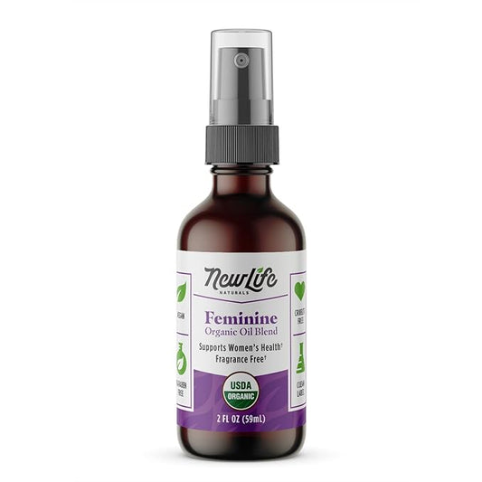 NewLife Naturals Certified Organic Menopause Support Deodorant Vulva Spray - All Natural Feminine Spray for Odor Control, Itching, Dryness, Irritation - Citrus Scent - 2 Oz
