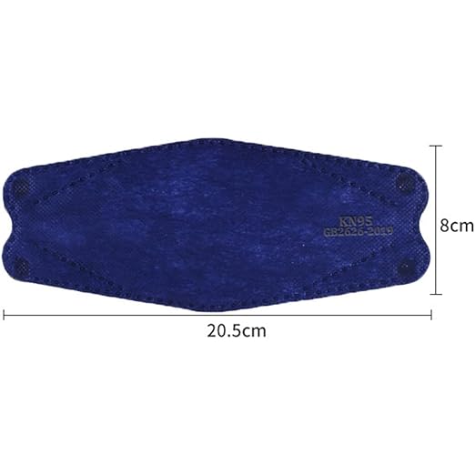 akgk KN95 Face Masks 50 Pack, 5-Ply Disposable Navy Blue Face Mask Against PM 2.5 Smoke and Dust