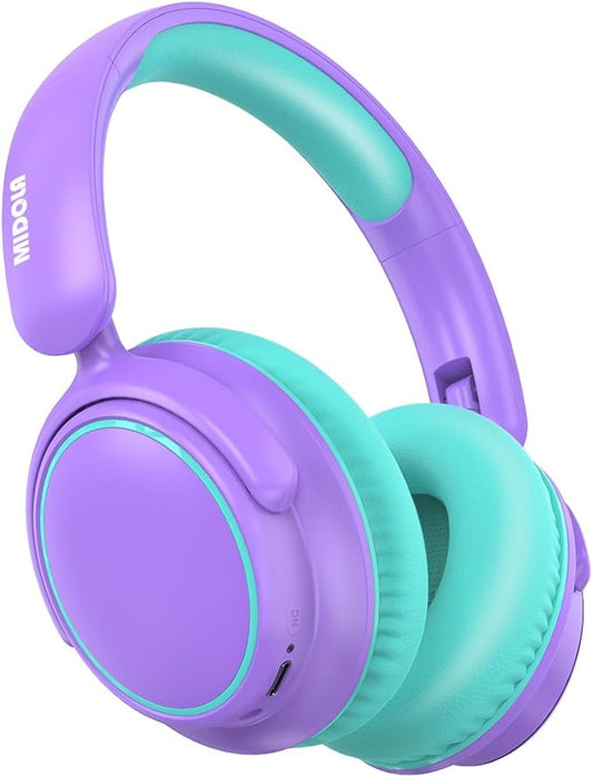 MIDOLA Active Noise Cancelling Kids Headphones Bluetooth 5.4 Wireless Volume Limited 85/94dB,Type C Fast Charging,Over Ear Foldable with Mic Aux Cord for Toddler Child Pad Tablet Purple