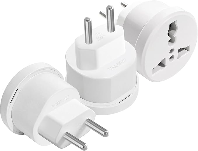 European Travel Plug Adapter, Type C International Power Adaptor to Italy Spain France Portugal Iceland Germany, Europe Vocation Essentials 3-Packs