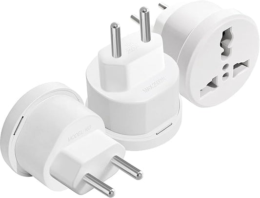 European Travel Plug Adapter, Type C International Power Adaptor to Italy Spain France Portugal Iceland Germany, Europe Vocation Essentials 3-Packs