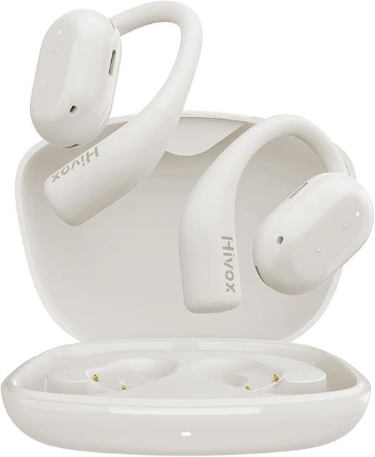 Open Ear Earbuds,Wireless Headphones with Earhooks,Earphones Wireless Bluetooth Air Conduction,Ultra-Comfort,Clear Calls,30H Playtime,IP54 Waterproof
