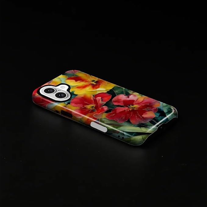 Case for iPhone 16 Case,Vintage Floral Girly Design - Hybrid Dual Protection Silicone + Hard PC Shockproof Full Body Cover Slim Anti-Scratch Protective Case for Men Women