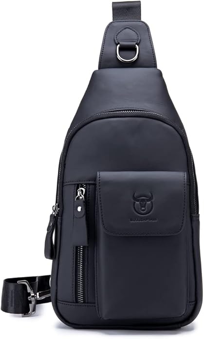 KPYWZER Vintage Leather Sling Bag Backpack for Men Crossbody Shoulder Chest Day Pack Backpacks