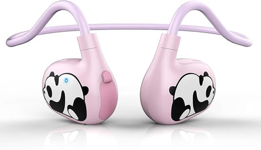 BANIGIPA Kids Headphones, Open Ear Headphones w/Cute Panda, Wireless Bluetooth 5.4 Headset w/Mic for Home School Traveling, 13g Ultra-Light Comfort, Protection Hearing, IPX4 Waterproof, 10H Playtime