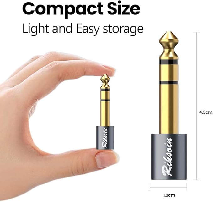 Headphone Adapter, 2-Pack 6.35mm (1/4 Inch) Male to 3.5mm (1/8 Inch) Female Stereo Audio Adapter [Gold Plated, Hi-Fi Sound] for Amp Adapter, Guitar, Digital Piano, Microphones, Speaker