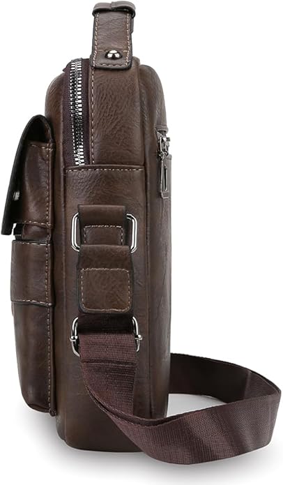 Shoulder Bag for Men Crossbody Bags Leather Sling Bag Messenger Bags with Multiple Pockets Business Outdoor