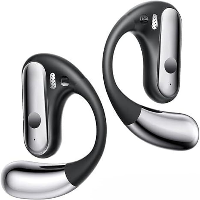 Open Ear Headphones Wireless Bluetooth 5.3 Earphones for Snug Fit, Ergonomic Ear Hook, Clear Calls, Wireless Earbuds, Digital Display Charging Case 40H Playtime Black