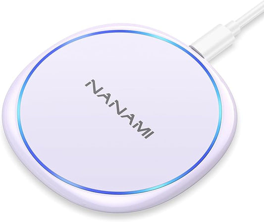 Wireless Charging Pad - NANAMI Wireless Charging Pad Compatible with iPhone 17/17 Air/17 Pro/17 Pro Max/16/15/14/13,Qi Charger for Samsung Galaxy S25/S24/S23/S22/S21, Desk Phone Charger for AirPods 2