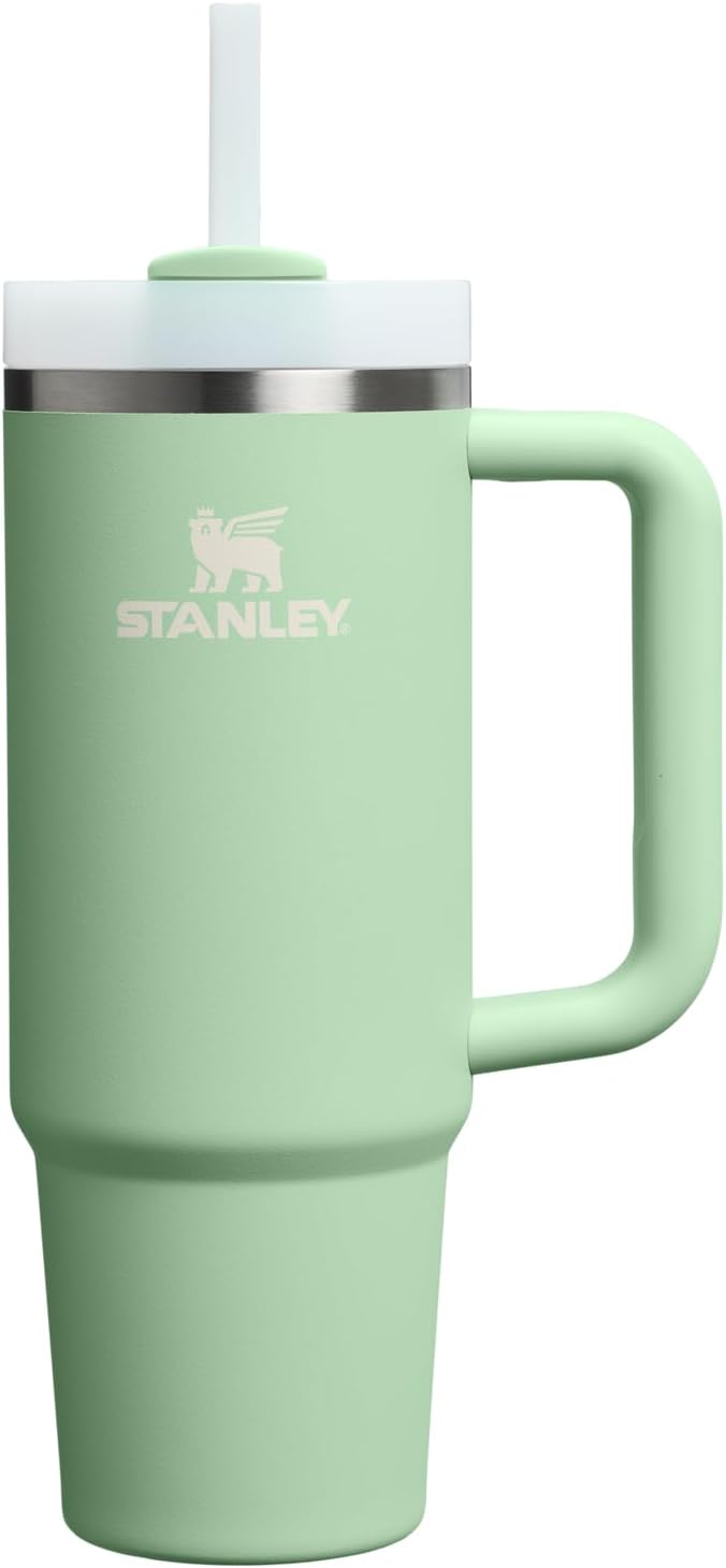 Stanley Quencher H2.0 Tumbler with Handle and Straw 30 oz | Flowstate 3-Position Lid | Cup Holder Compatible for Travel | Insulated Stainless Steel Cup | BPA-Free | Pistachio