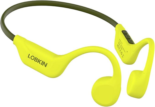 LOBKIN Bone Conduction Headphones Bluetooth 5.4, Open Ear Headphones with Mic, Wireless, 10H Playtime, IPX5 Waterproof Sports Headphones for Running, Ski, Cycling, Workout, Yellow