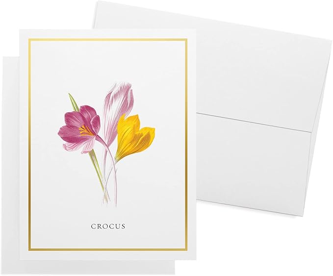 Twigs Paper - 12 Assorted Flowers Thank You Cards With Envelopes - 4 Different Design Floral Bulk Variety Greeting Card Set - Stationery Set for All Occasions - Made in USA (5.5 x 4.25, Set of 12)