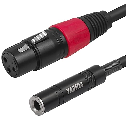 YABEDA XLR to 1/4 Audio Adapter, Balanced XLR Female to 1/4" Female Stereo Cable - 1.6 Feet