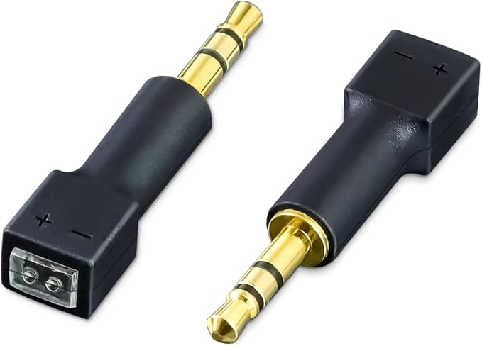 okcsc 2.5MM Male to 0.78 2 Pin Female Headphone Adapter for Dual 0.78 2 Pin Cable Adapter for Bose QC45 QC35 QC35II 700 QC25 Headphone 1 Pair Black