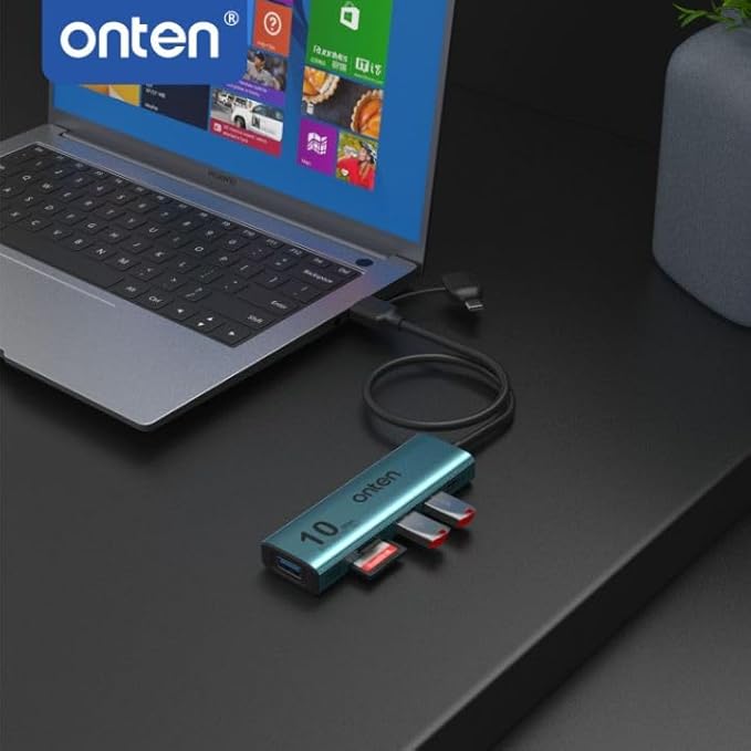 USB C USB A HUB, USB 3.2 GEN 2 10G Speed, USB A/USB C to USB A Adapter.with 3 USB A Ports(10G) and UHS-II SD/TF Ports, USB C UHS-II SD Card Reader Compatible with SD/SDHC/SDXC/Micro SD