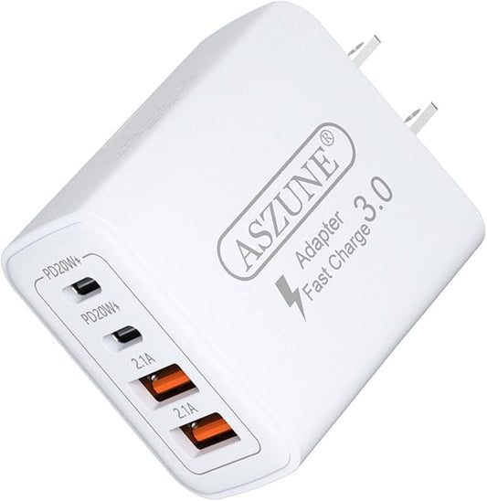 USB C Wall Charger 40W 4-Port for Apple Watch Series10/9/8/7/6/5/Ultra SE,USBC Cube Power Adapter Wall Plug Multiport Type C Brick for iPhone 16 15 Plus/15 Pro Max