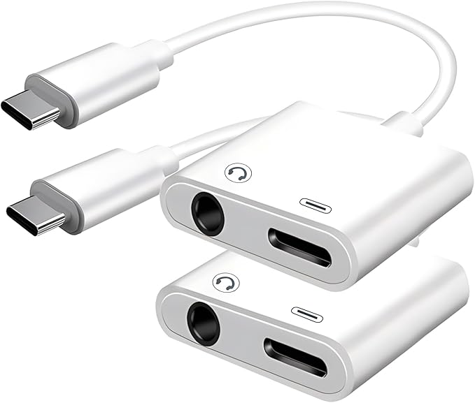 USB C to 3.5mm Jack Adapter with 60W Fast Charging, Type C Headphone Adapter Compatible with iPhone 16/15 Pro Max/15 Pro/15 Samsung Galaxy S24/S23/S22/S21 Ultra iPad Pro