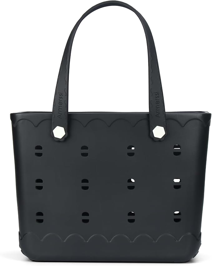 Armerssi Rubber Tote Bag For Women Large Rubber Beach Bag Waterproof Washable Handbag Durable Tote Bag Beach Swimming Travel