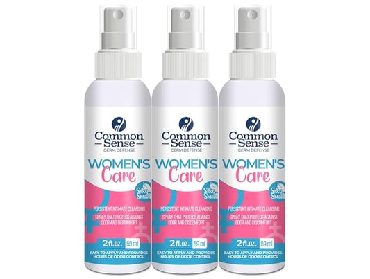 Women’s Care Intimate Cleansing Spray by Smart Common Sense, Feminine Hygiene, Long-Lasting Odor Control, 3 Pack (2 fl. oz)