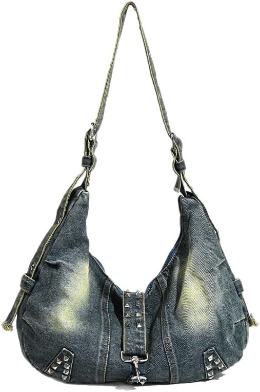 Denim Tote Bag for Women-Shoulder Handbag Perfect for Work Shopping,Hobo Bag