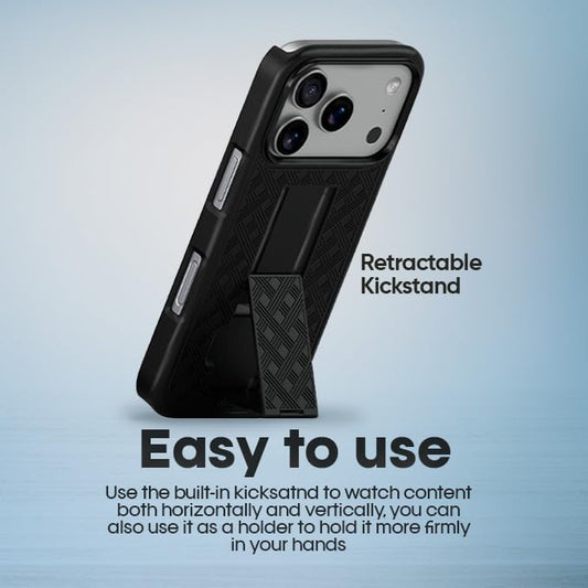 MOTIVE for iPhone 17 Pro Max Holster Case, Belt Clip Case for iPhone 17 Pro Max, Shell Holster Combo i Phone 17 Pro Max, Slim Drop Shockproof Protective Cover with Kickstand (6.9") | Ranger v1 Series