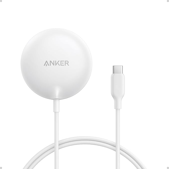 Anker Zolo Magnetic Wireless Charger, Qi2 Certified 15W MagSafe-Compatible Wireless Charging Pad, for iPhone 17/16/15/14/13/12 Series, AirPods, and More (Not for Pixel, Adapter Not Included)