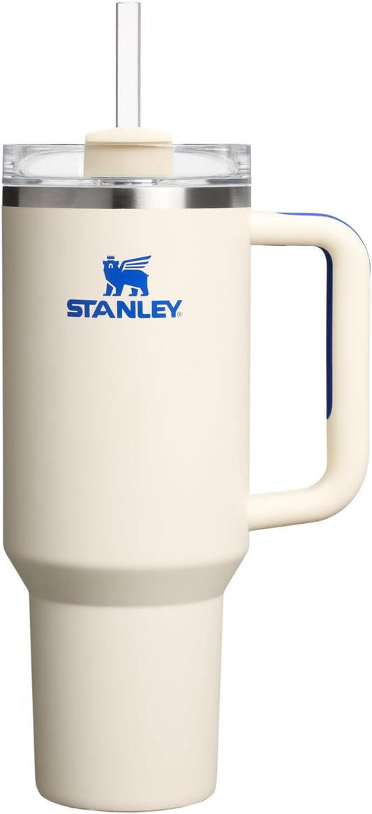 STANLEY Quencher H2.0 Tumbler with Handle and Straw 40 oz | Flowstate 3-Position Lid | Cup Holder Compatible for Travel | Insulated Stainless Steel Cup | BPA-Free | Cream Royal