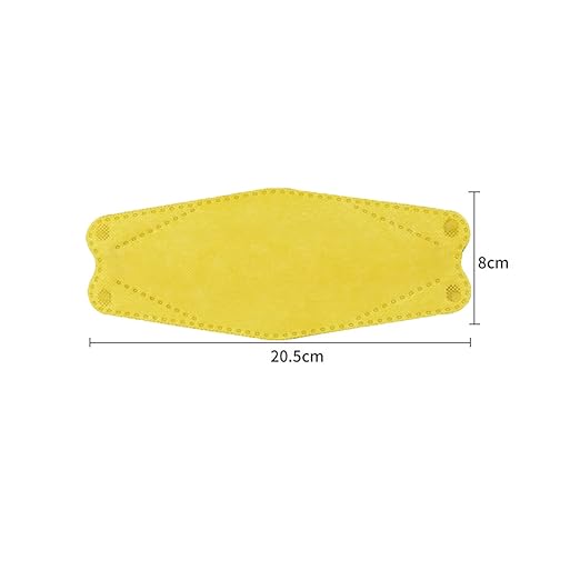 akgk KN95 Face Masks 50 Pack, 5-Ply Disposable Yellow Face Mask Against PM 2.5 Smoke and Dust