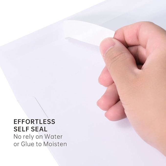 Keketer A2 White Printable Envelopes 80 Pack Self - Seal, for 5x7 Cards, Weddings, Invitations, Baby Shower 4.375 x 5.75 Inches